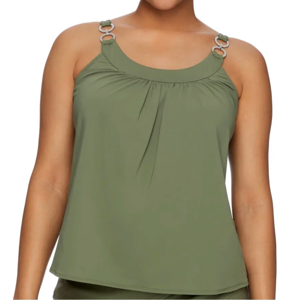 Like New Classic CoCo Reef Bra Sized Swim Tankini Top in Palm Green 38E (DD)